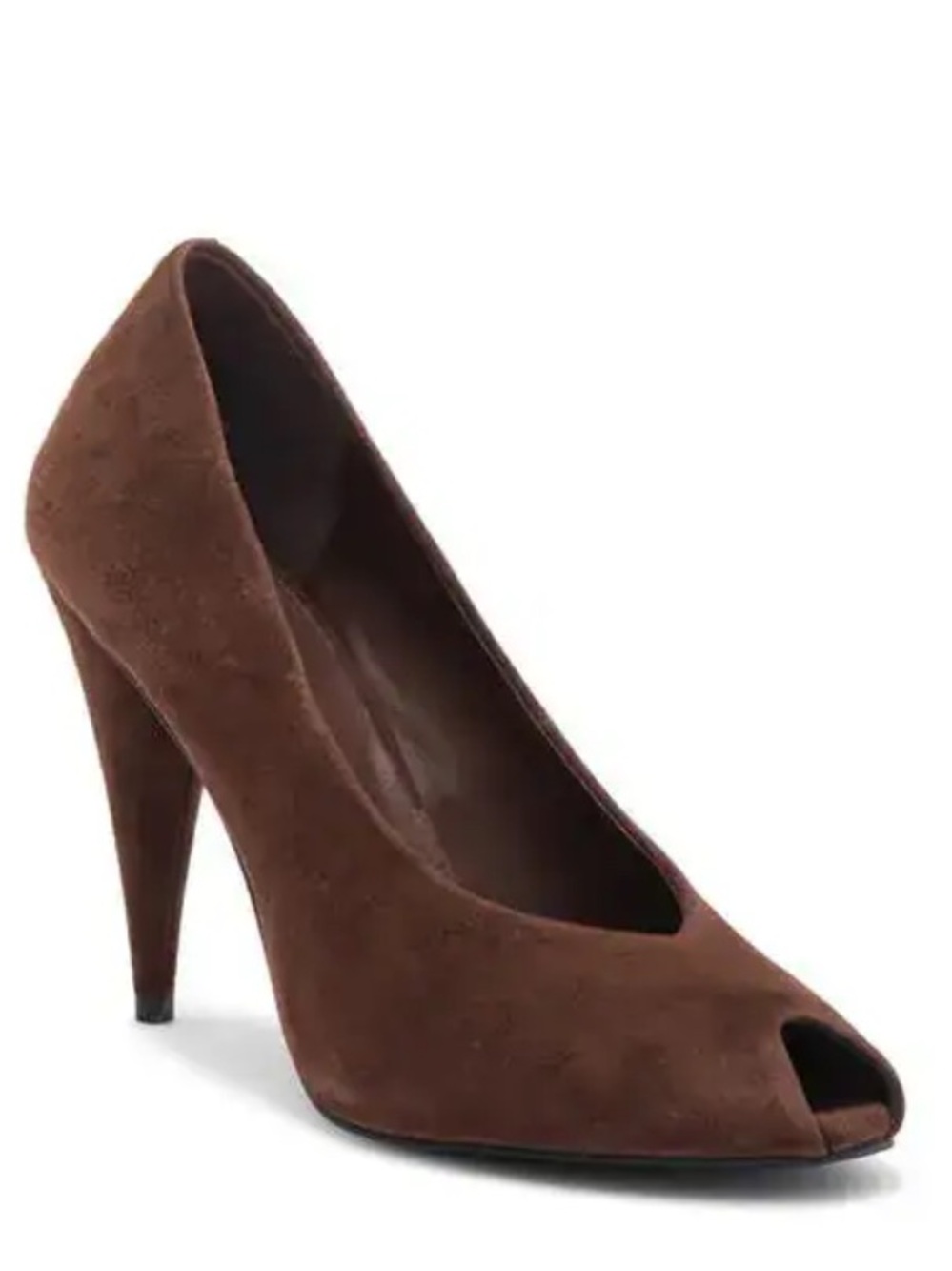 Jeffrey Campbell Peep Toe Pump Brown Suede